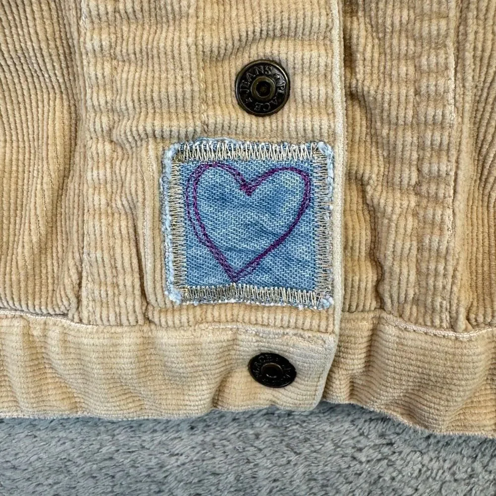 The Children's Place Jacket Kids 24 Months Brown Corduroy Love Flower Heart Cute